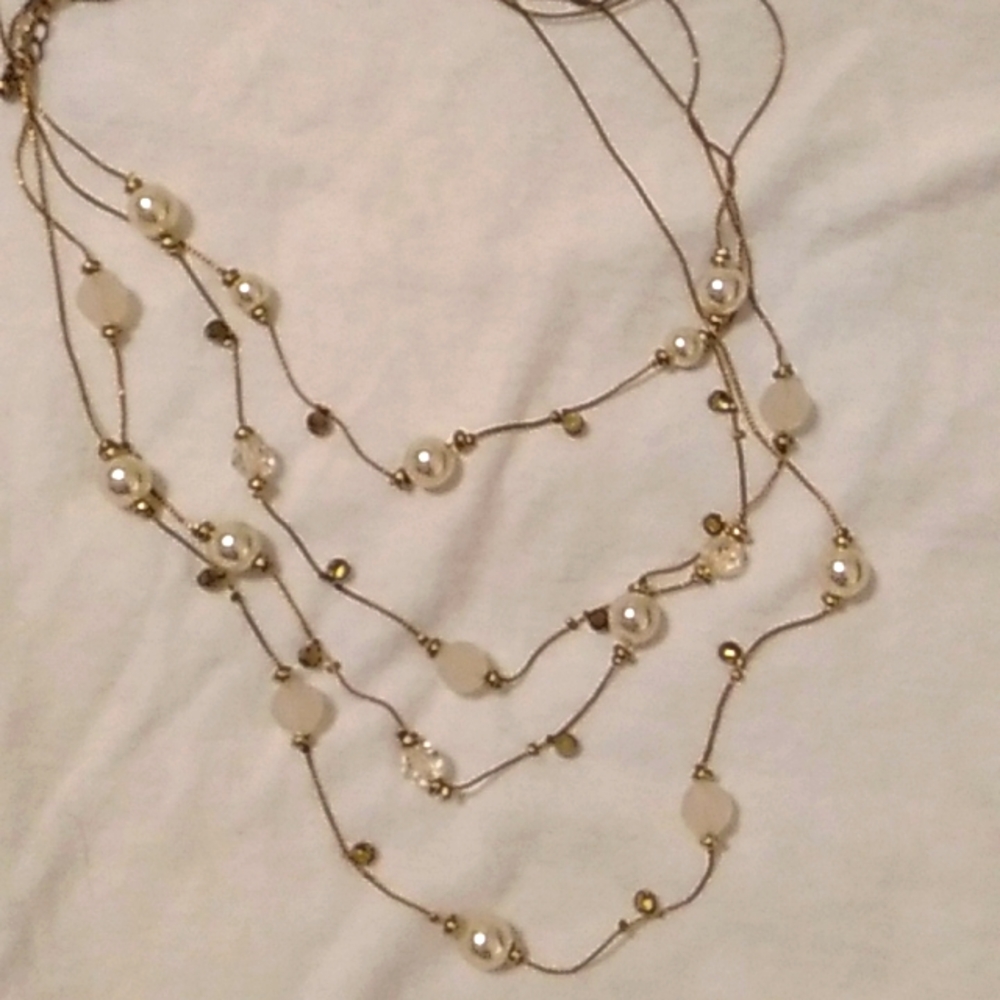 Faux pearl necklace